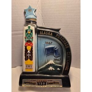 Vintage 1967 Jim Beam Alaska Purchase Centennial Decanter Regal 49th State Empty